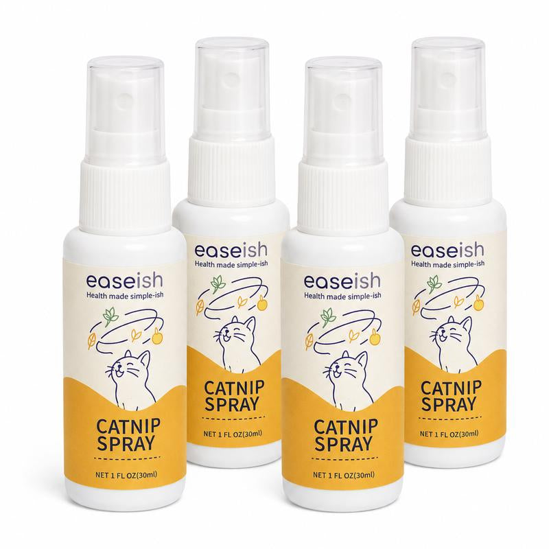 Easeish 30Ml Catnip Spray Bottle with Silver Vine & Gall Fruit Extracts, Cat Attractant for Toys, Scratchers