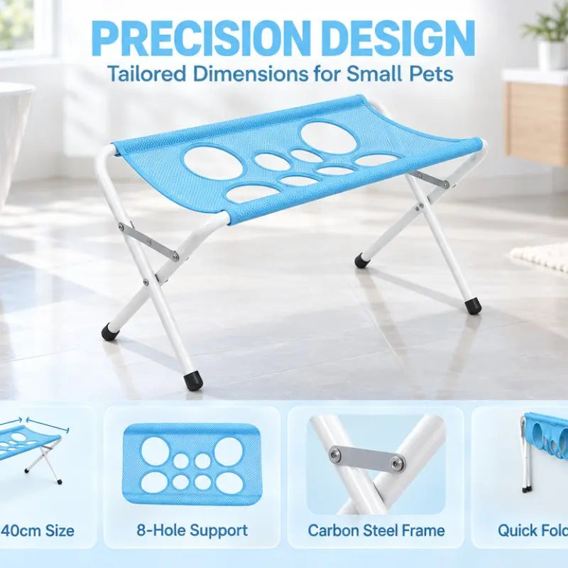 Grooming Hammock for Pets, Foldable Mesh Stand, Easy Nail Trimming & Bathing, Ideal for Dogs & Cats, Convenient One-Person Job