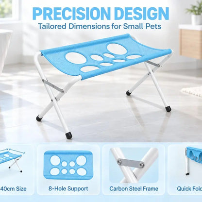 Grooming Hammock for Pets, Foldable Mesh Stand, Easy Nail Trimming & Bathing, Ideal for Dogs & Cats, Convenient One-Person Job