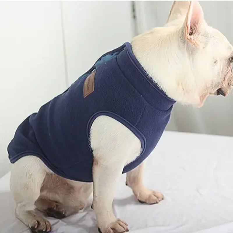 Soft Fleece Fabric Dog Vest - Small Breeds Cold Weather Clothing, Button-Closure Warm Pet Coat for Teddy, Chihuahua