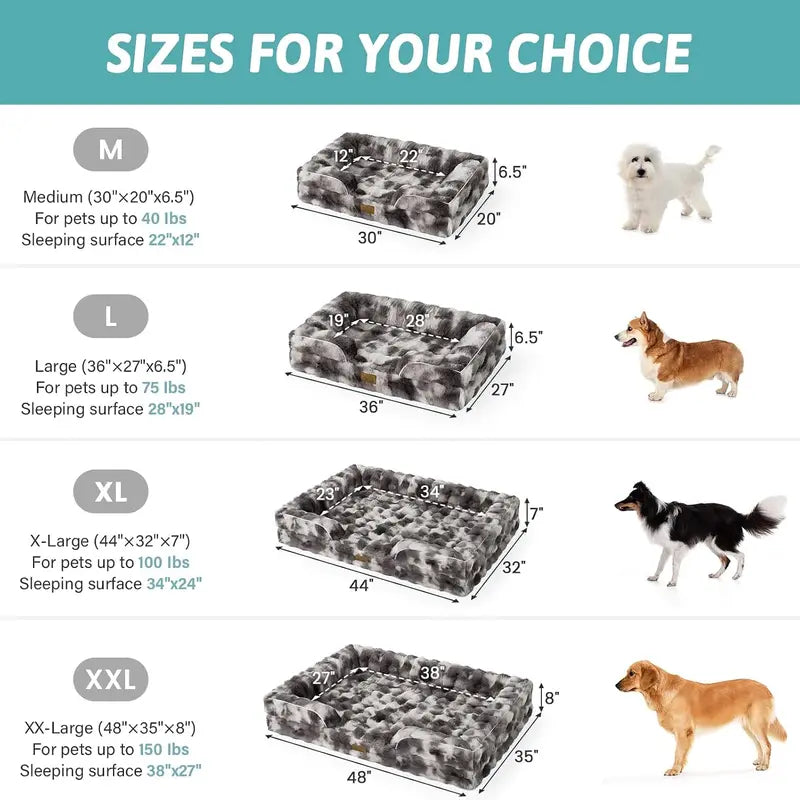 COZY KISS Orthopedic Dog Bed - Soft Fabric, Joint Relief, Supportive Cushion, 30X20 In, for Small-Medium Dogs, Tie Dye