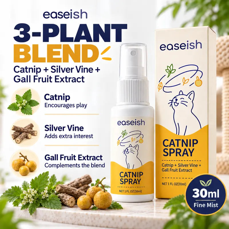 Easeish 30Ml Catnip Spray Bottle with Silver Vine & Gall Fruit Extracts, Cat Attractant for Toys, Scratchers