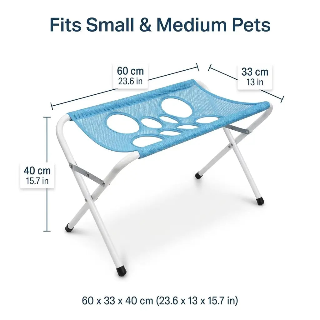 Grooming Hammock for Pets, Foldable Mesh Stand, Easy Nail Trimming & Bathing, Ideal for Dogs & Cats, Convenient One-Person Job
