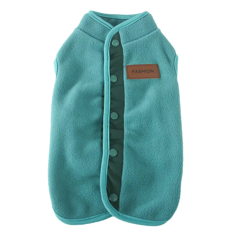 Soft Fleece Fabric Dog Vest - Small Breeds Cold Weather Clothing, Button-Closure Warm Pet Coat for Teddy, Chihuahua