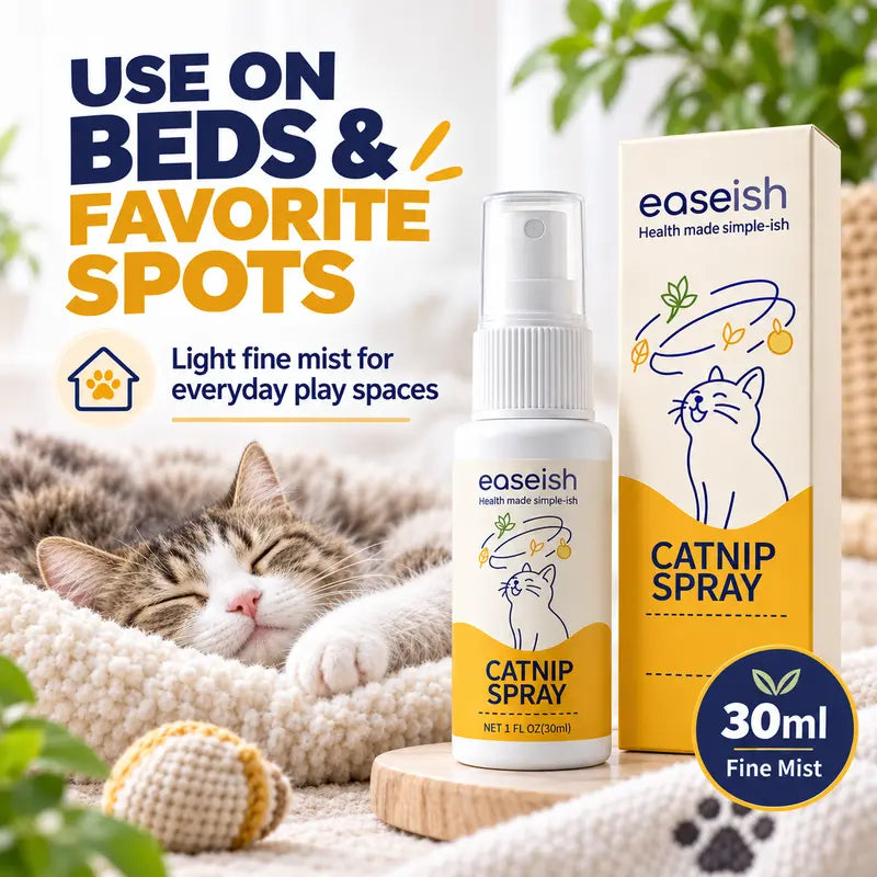 Easeish 30Ml Catnip Spray Bottle with Silver Vine & Gall Fruit Extracts, Cat Attractant for Toys, Scratchers