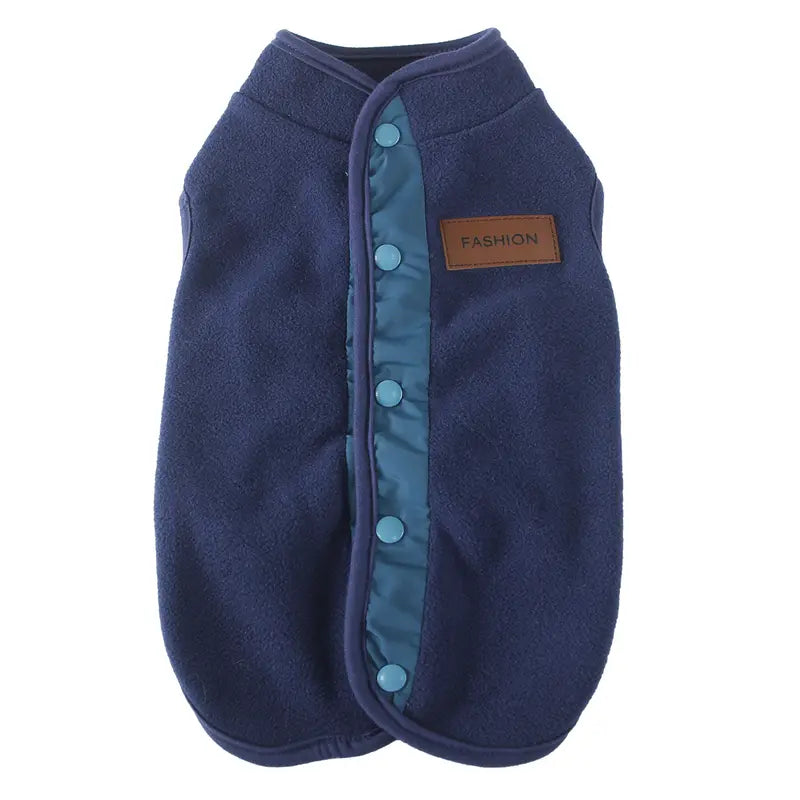 Soft Fleece Fabric Dog Vest - Small Breeds Cold Weather Clothing, Button-Closure Warm Pet Coat for Teddy, Chihuahua